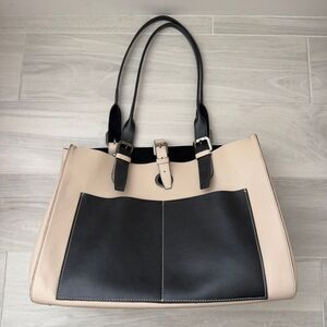 Vittoria Napoli Color-block Tote Bag Leather Made in Italy